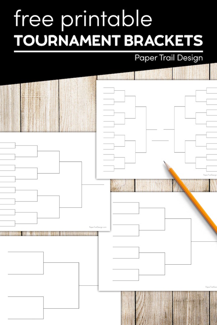 Tournament Bracket Templates - Single Elimination - Paper Trail Design