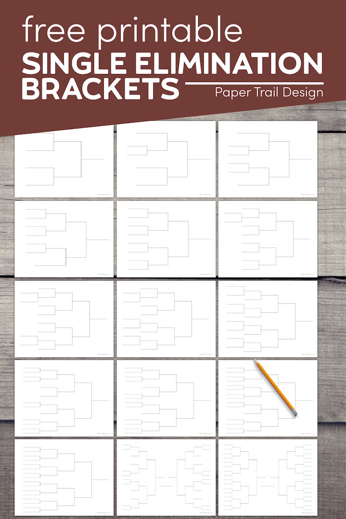 Tournament Bracket Templates - Single Elimination - Paper Trail Design