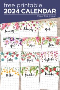Free Printable 2024 Floral Calendar - Paper Trail Design