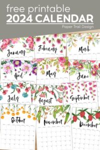 Free Printable 2024 Floral Calendar - Paper Trail Design