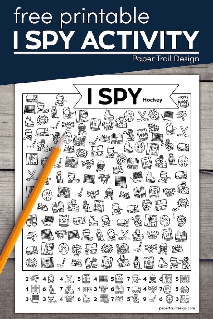 Free Printable I Spy Hockey Activity - Paper Trail Design