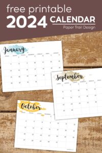 2024 Calendar Printable – Watercolor - Paper Trail Design