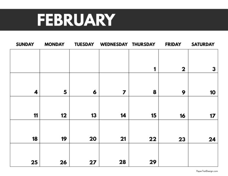 2024 Free Monthly Calendar Templates - Paper Trail Design