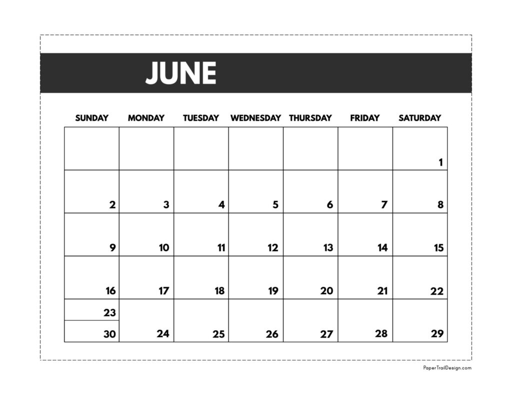 2024 Free Monthly Calendar Templates - Paper Trail Design