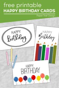 Happy Birthday Card Printables - Paper Trail Design