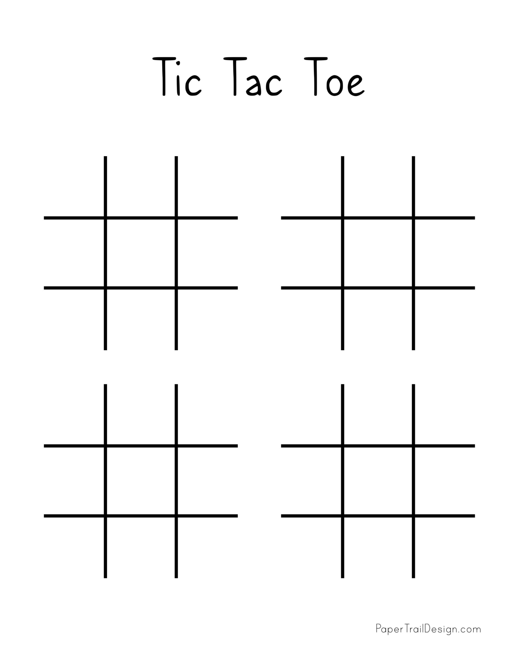 Tic Tac Toe Printables Paper Trail Design