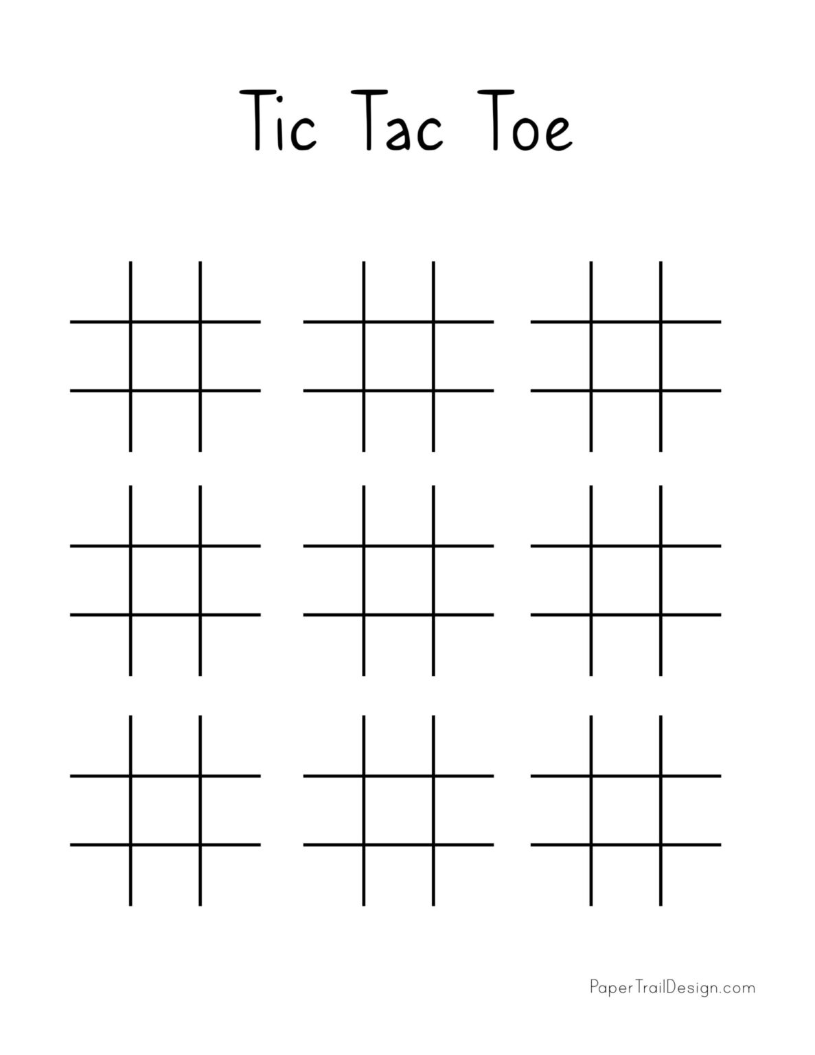 Tic Tac Toe Printables Paper Trail Design