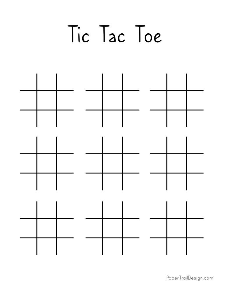 Tic Tac Toe Printables Paper Trail Design