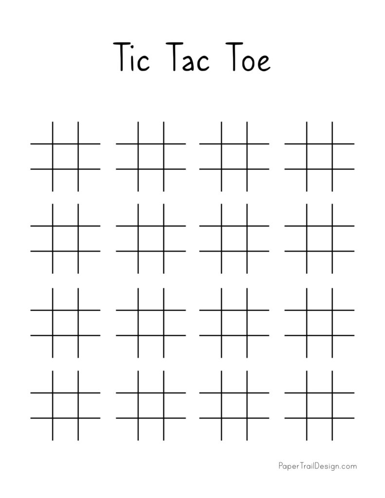 Tic Tac Toe Printables Paper Trail Design