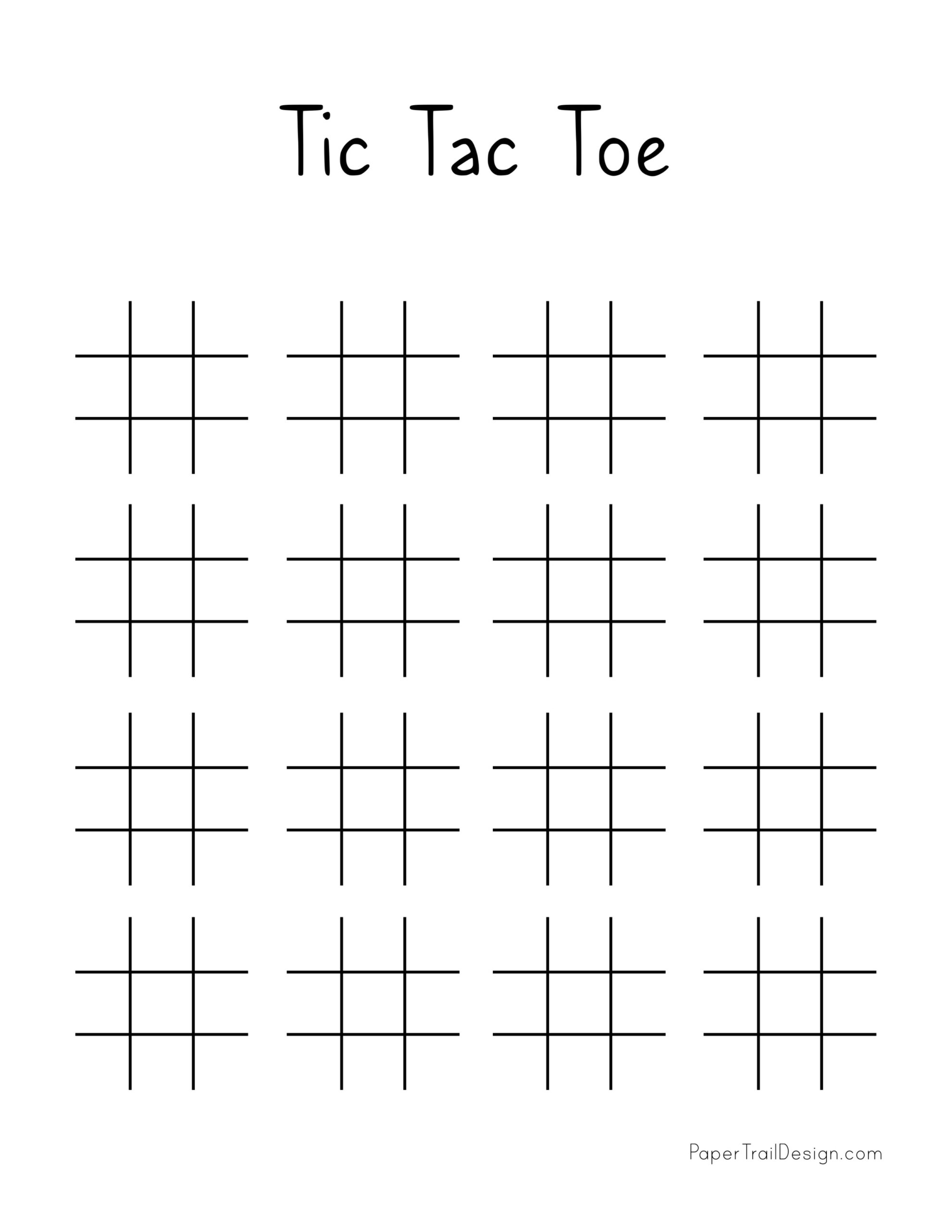 Tic Tac Toe Printables - Paper Trail Design