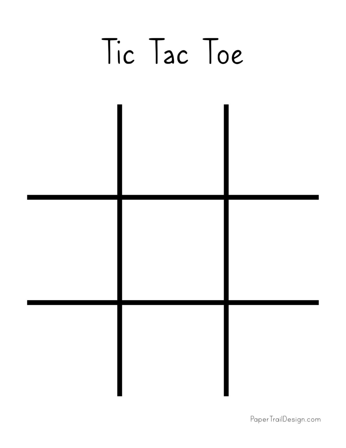 Tic Tac Toe Printables Paper Trail Design