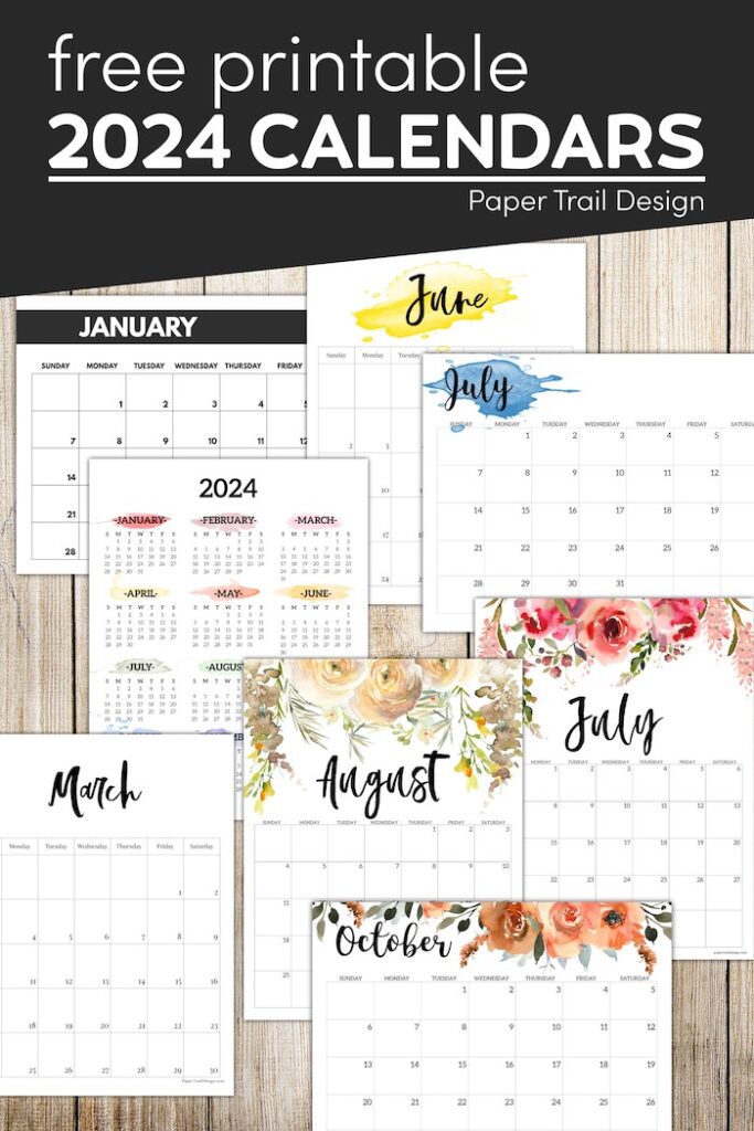 Free Printable 2024 Calendars - Paper Trail Design