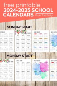2024-2025 School Year Calendar Free Printable - Paper Trail Design