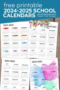 2024-2025 School Year Calendar Free Printable - Paper Trail Design