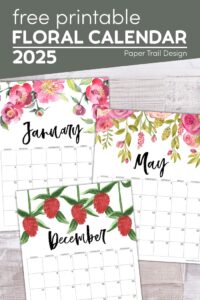 Free Printable 2025 Floral Calendar - Paper Trail Design