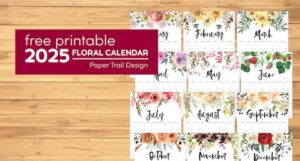 2025 Floral Calendar Printable - Paper Trail Design