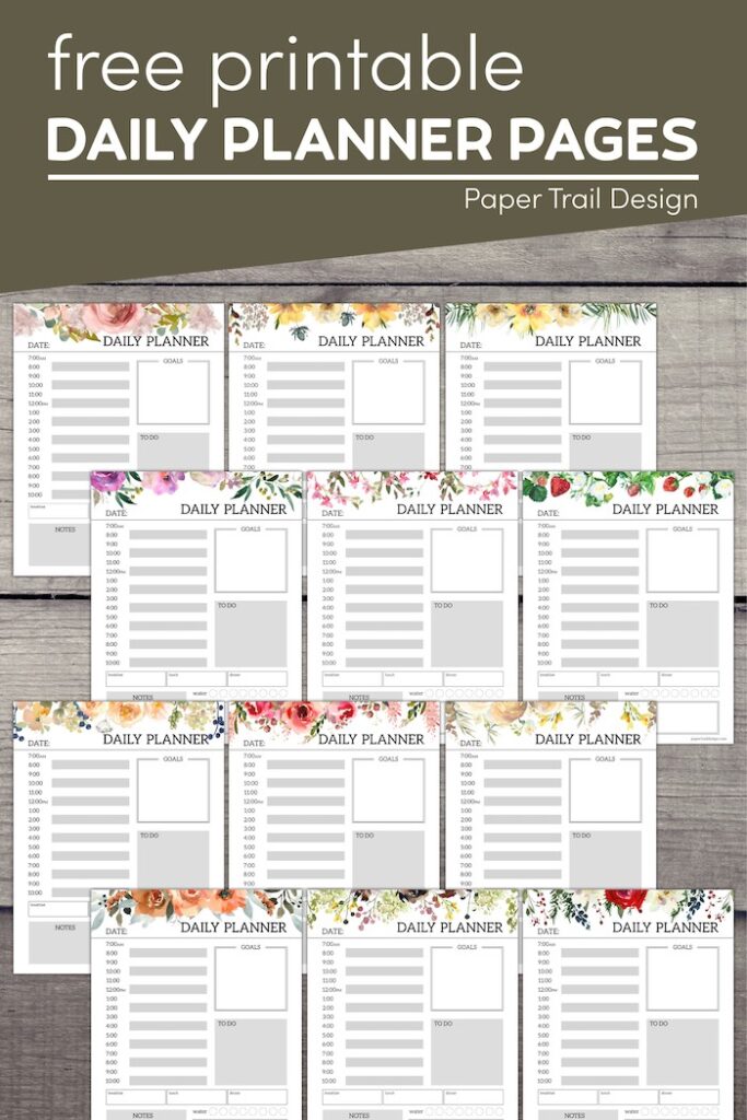 Floral Daily Planner Template - Paper Trail Design