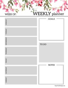 Floral Weekly Planner Template - Paper Trail Design