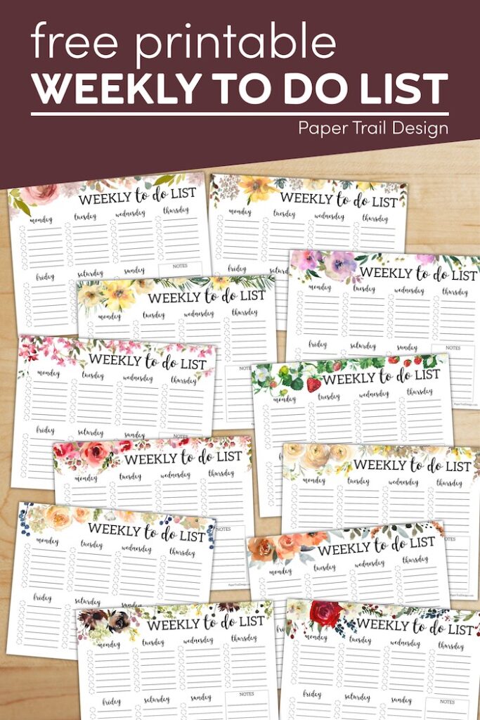 Floral Weekly To Do List Template - Paper Trail Design